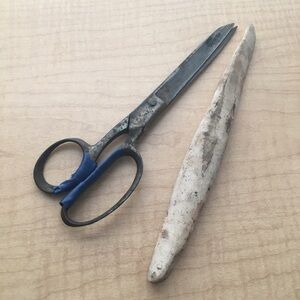 LP Vintage Steel Tailor's Sheers Scissors + Sharpening Stone
